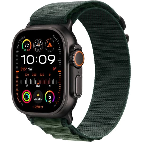 Apple Watch 49/44/45/46mm Dark Green Alpine Loop with Black Titanium Buckle M - image 1