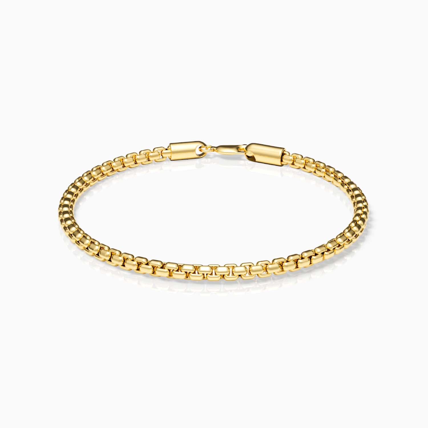 Rounded Box Bracelet 3.5mm Yellow Gold 10k - image 1