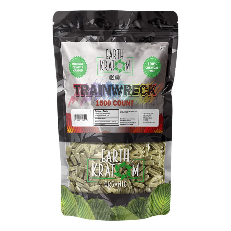 1500ct / Kilo Trainwreck Kratom Capsules - image 1
