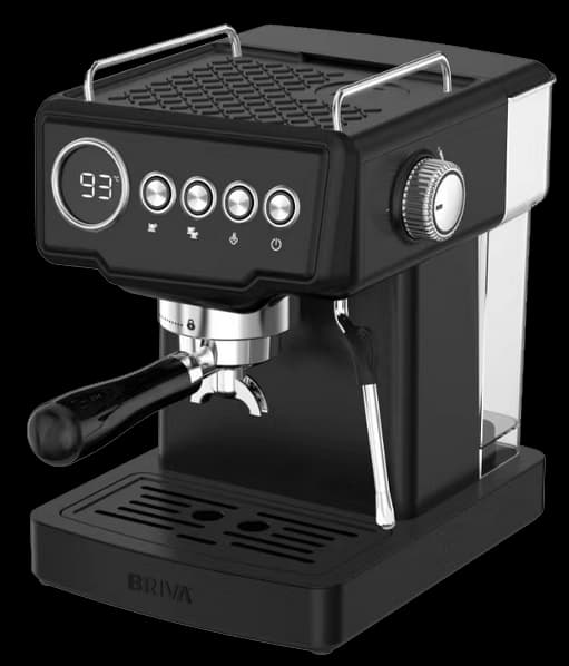 Briva Coffee and Espresso Maker, 1350 Watt, 20 Bar, 1.8 Liter Water Tank, Digital Display, Black, Model 87861 - image 1