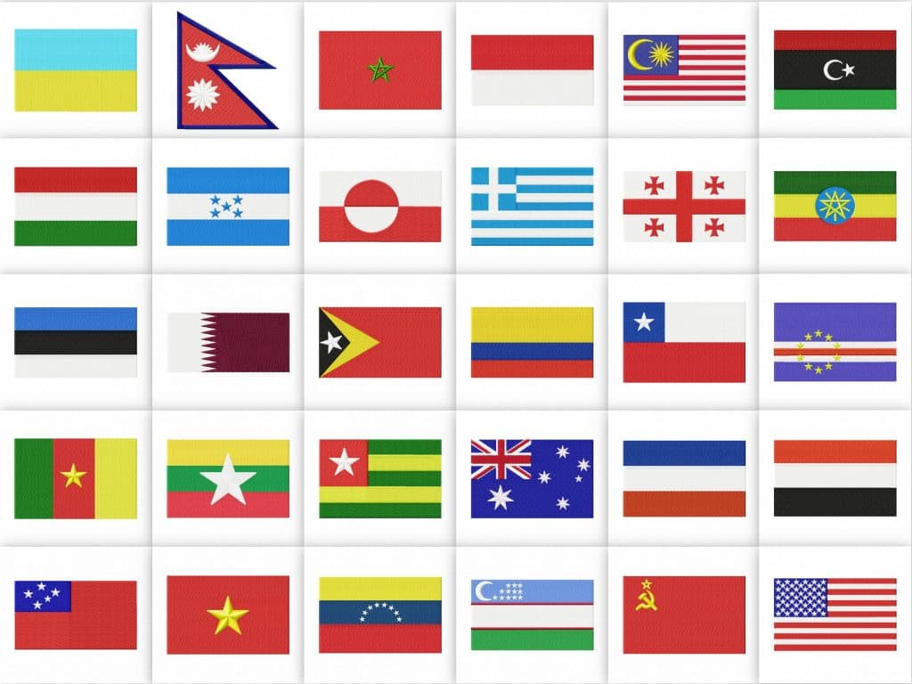 100 World Flags Embroidery Designs Pack - image 1