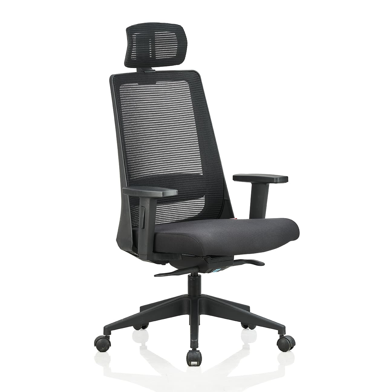 Featherlite Amaze High Back Mesh Chair with Self Calibrating Multilock Mechanism &amp;amp; Fabric Upholstered Cushion Seat(Black) - image 1