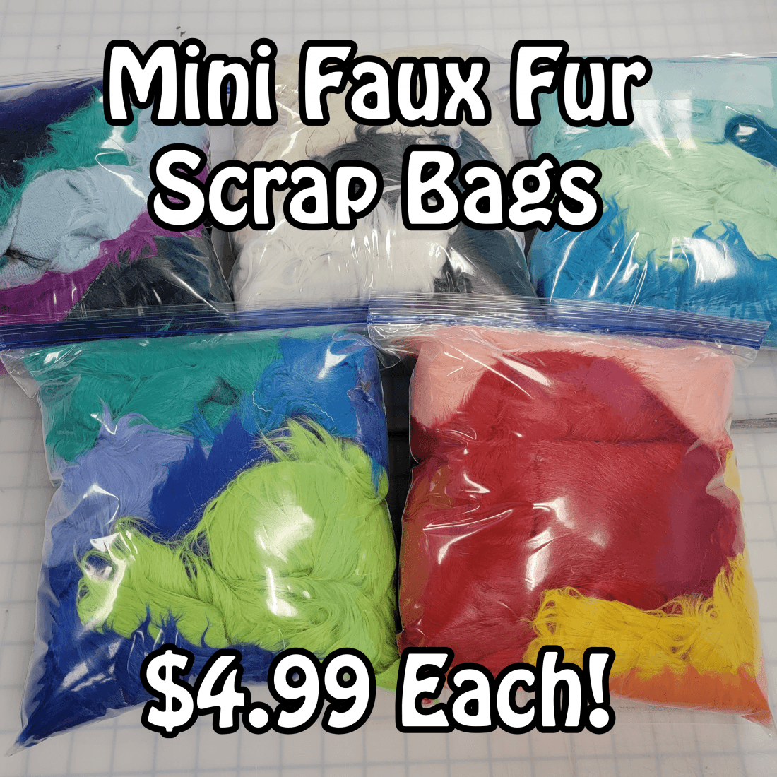 Mini Faux Fur Scrap Bags - 8oz - image 1