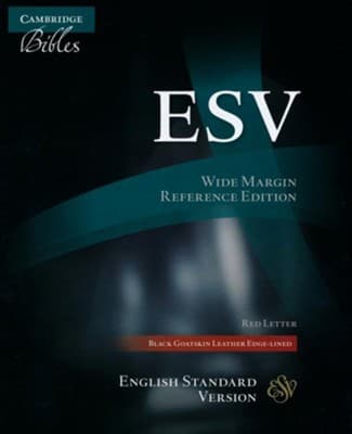 ESV Wide-Margin Reference Bible, Black Goatskin Leather, Red Letter Edition - image 1
