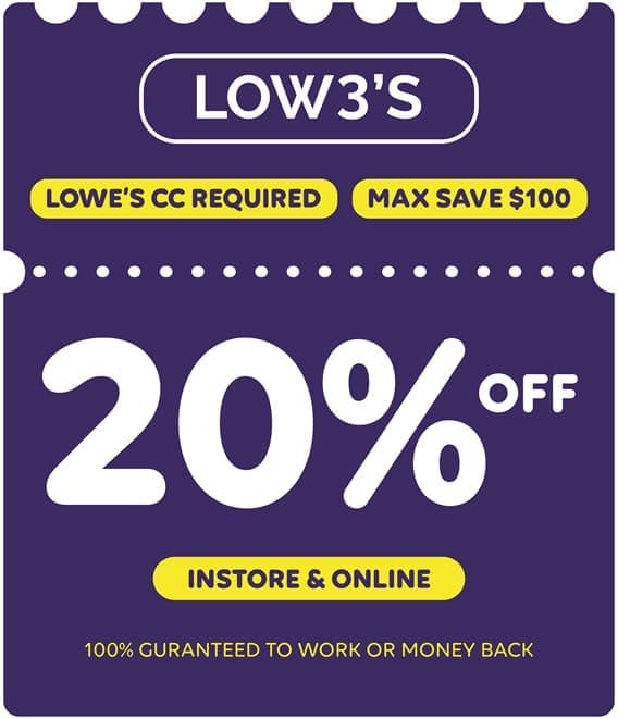 Lowes 20% Off Online & In-Store Coupon - image 1