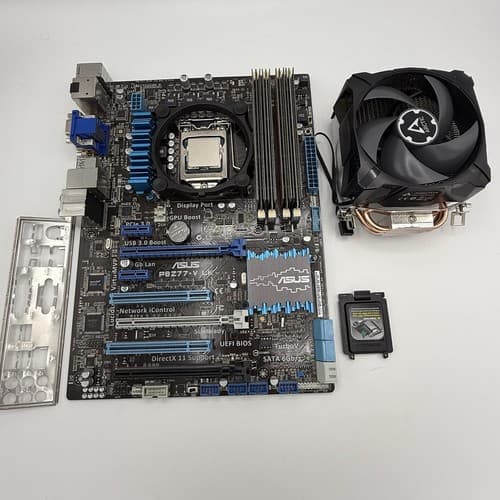 Intel i7 3770k Asus P8Z77-V 16GB DDR3 CPU Mobo & RAM Combo Lot + Arctic Cooler - image 1