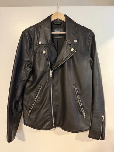 Abercrombie & Fitch Men's Leather Motorcycle Jacket Size M - image 1