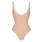 Skims Body Plunge Bodysuit Clay Large BD-THG-9105 Thong Shapewear Nude - image 1