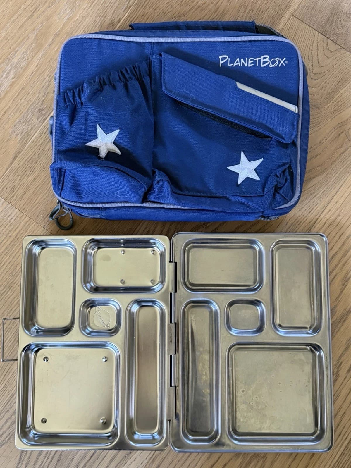 PLANETBOX~Rove r~Stainless Steel 5 Compartment Bento Lunch Box + Bag $100 Value - image 1