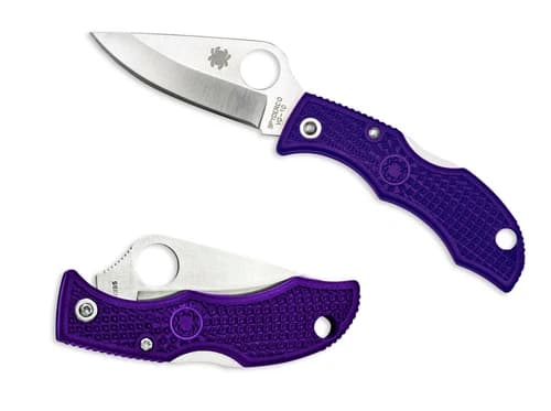 Spyderco Ladybug Purple Handle Plain Edge Knife LPRP3 - image 1