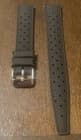 18mm Tropical Style FKM Vulcanized Rubber Quick Release Black Watch Strap Band - image 1