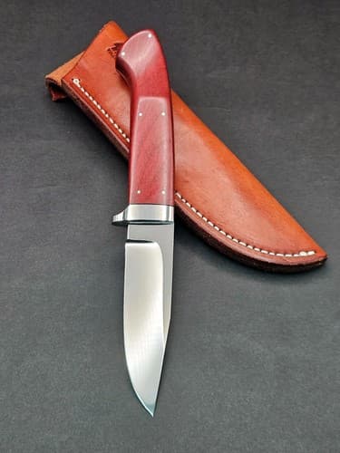 Lloyd Pendleton Utility Hunter, Mirror Polished Blade, Pink Ivory Handle Scales - image 1