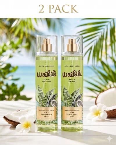 [2-PACK] Bath & Body Works WAIKIKI BEACH COCONUT Fine Fragrance Mist - image 1