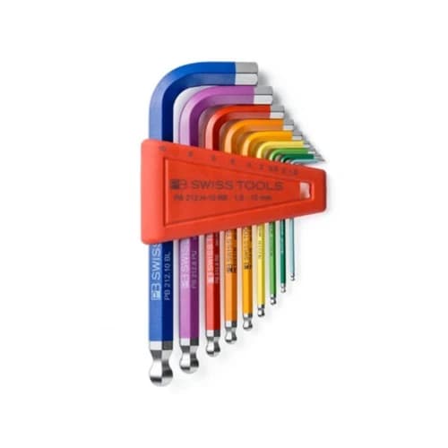 PB Swiss Tools 212H-10 RB Rainbow Ball End Hex Key Set 1.5-10mm - image 1