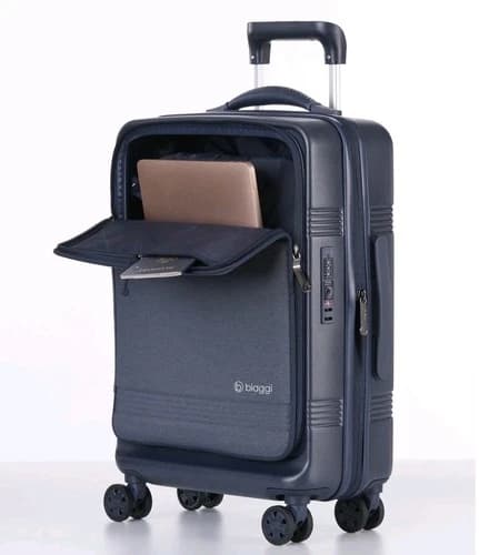 Biaggi Runway Hardside Hybrid 22" Carry On Luggage Midnight Blue W/ TSA Lock - image 1