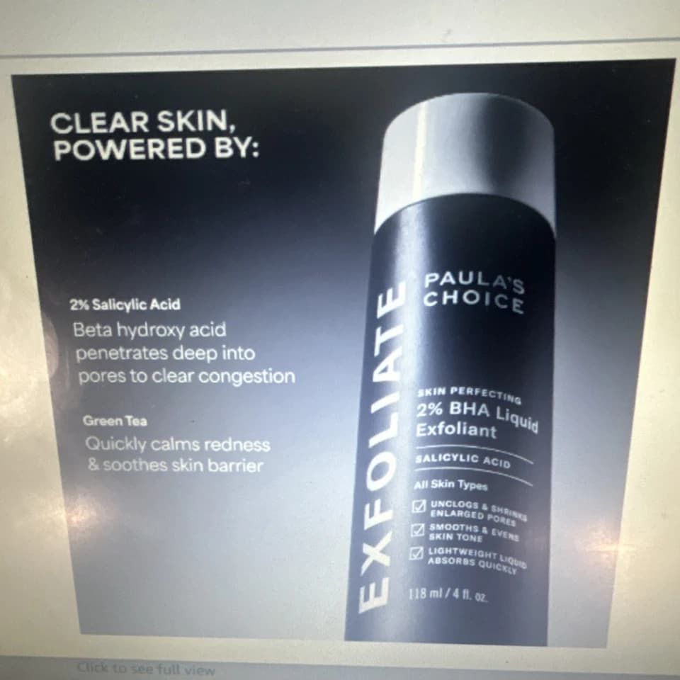 Paula's Choice Skin Perfecting 2% BHA Liquid Exfoliant 118ml Salicylic Acid Face - image 1