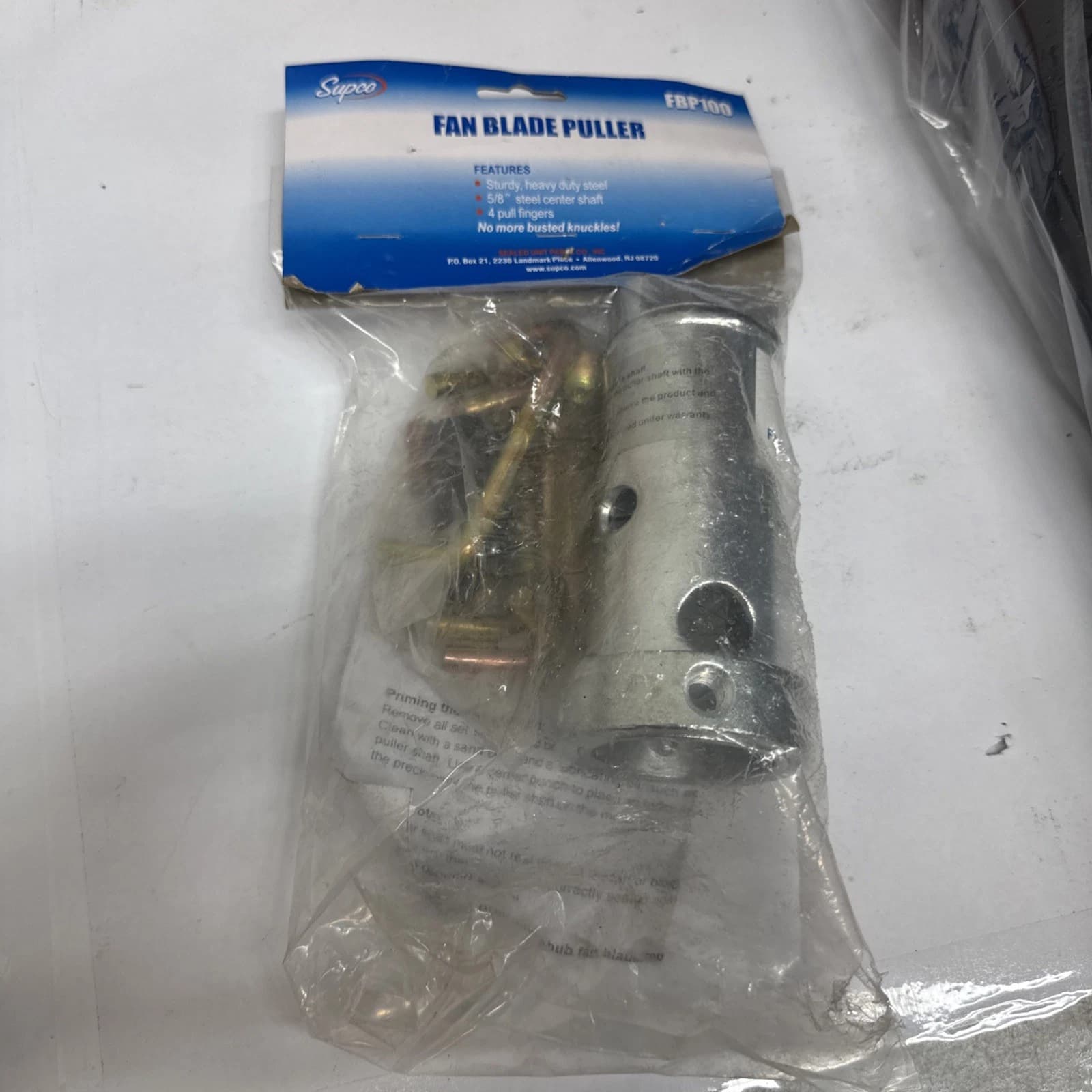 Supco FBP100 Fan Blade/Hub Puller With 5/8" Steel Center Shaft - NEW! - image 1