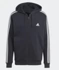 adidas Essentials Fleece 3-Stripes Full Zip Men's Hoodie - Black, M - image 1