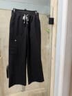 Figs Women's Technical Collection Threads Scrub Cargo Pants Black XS Wide Leg - image 1