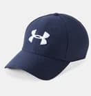 Under Armour Blitzing 3.0 Low M/L Stretch Fit Navy Blue & White Embroidered Hat - image 1