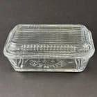 Kilner Refrigerator Clear Glass Ribbed Lid Butter Dish Embossed Logo - image 1