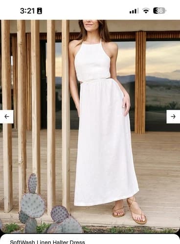 NWT BEYOND YOGA SoftWash Linen Halter Dress M - image 1