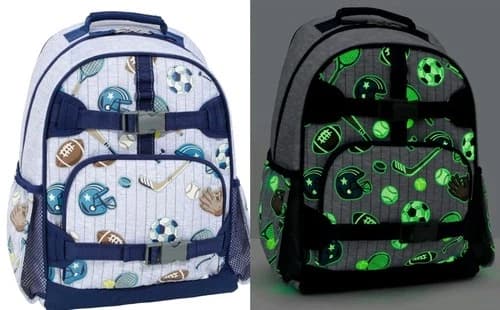 Pottery Barn Kids Mackenzie Large Backpack Sports Glow In Dark School Padded - image 1