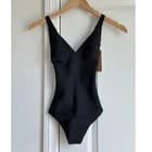 Skims Body Core Sculpt Plunge Thong Bodysuit in Onyx, Size X-Small - image 1