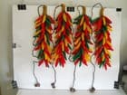 VINTAGE (1 LOT- 4 BUNCHES) ELECTRIC HANGING SPICY CHILI-PEPPER ELECTRIC LIGHTS. - image 1