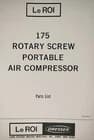 Le Roi 175D 175G CFM Rotary Screw Portable Air Compressor Parts Catalog Manual - image 1