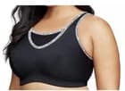 GLAMORISE Sports Size 38 J Black Full Figure Wireless Sports Bra Style:1066 - image 1