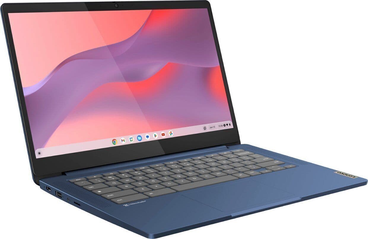 Lenovo Slim 3 Chromebook 14" Touch Laptop (64GB eMMC, MediaTek Kompanio 500 Series, 1.50 GHz, 4GB RAM) - Abyss Blue - image 1