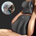 Memory Foam Car Headrest & Lumbar Support Cushion Neck Back Pillow Universal UK - image 1