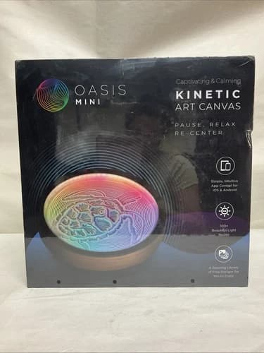 Oasis Mini Kinetic Sand Art Canvas RGB LED App Controlled 9” New- Free S&H - image 1