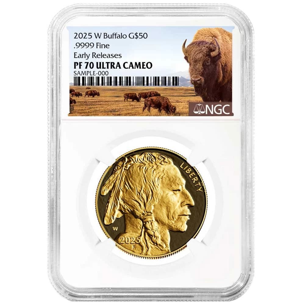 2025-W Proof $50 American Gold Buffalo NGC PF70UC ER Buffalo Label - image 1
