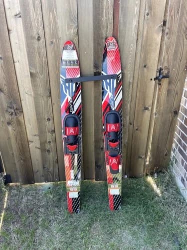 HO Skis Water Skis Pair 59 Blast Combos Red Black Adjustable Bindings Learn2 - image 1