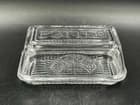 KILNER ® CLEAR GLASS COVERED BUTTER DISH ~ RAISED "BUTTER" & "KILNER" EST 1842 - image 1