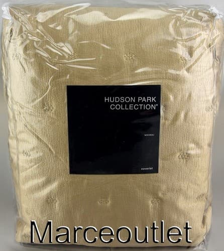 Hudson Park Collection Nouveau Gold KING Quilted Coverlet Gold - image 1