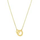Interlocked Circles Adjustable Chain Necklace Real 14K Yellow Gold Up to 18" - image 1