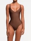 Skims Body Core Sculpt (G21) Plunge Thong Bodysuit in Jasper, Size MEDIUM - image 1