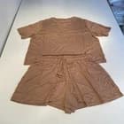 Nuuds Women’s Pajama Short Set Brown S - image 1