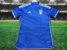 Adidas Italy 2022 Home Soccer Jersey Men's Sz Médium Blue Preowed - image 1