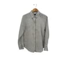 Quince Women 100% European Linen Long Sleeve Shirt Blue Pinstripe Sleeved Top M - image 1