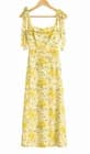 Altar’d State Yellow Floral Tie Strap Midi Dress Women’s Medium NWT Cottagecore - image 1