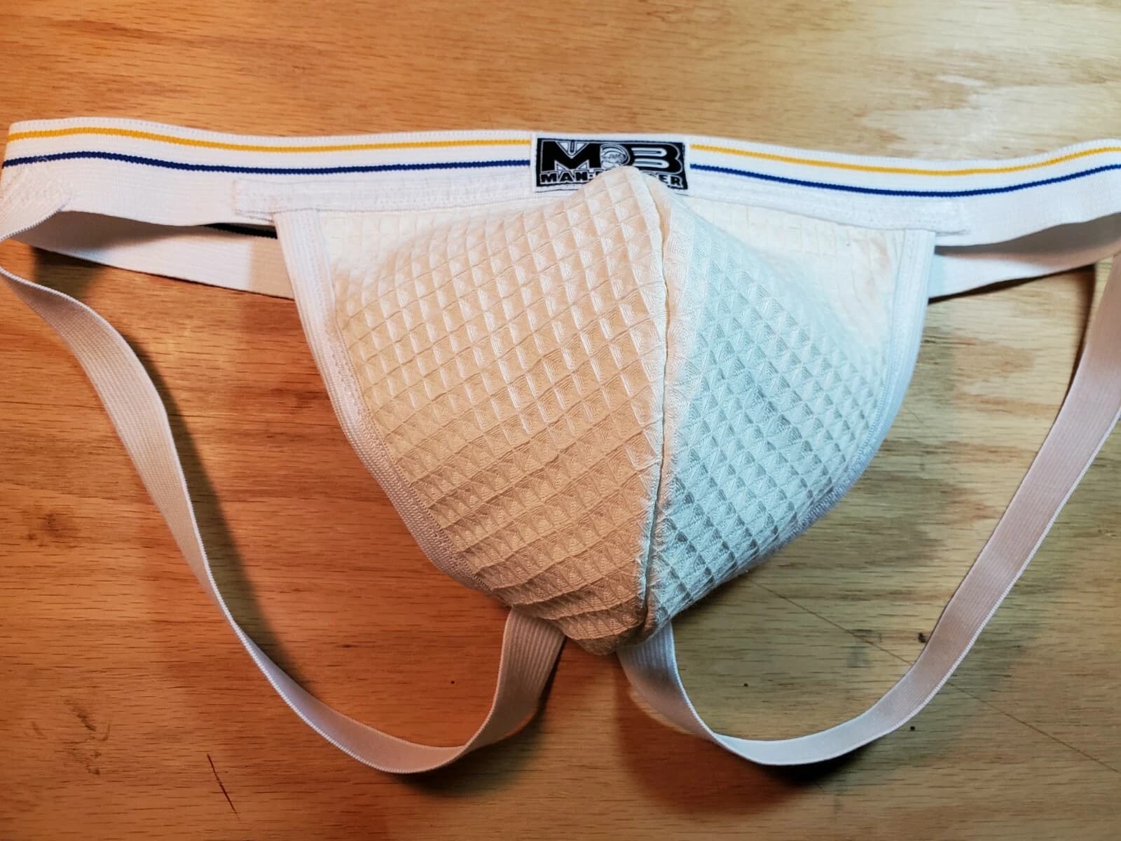 Man Builder Traditional Old School Style Jockstrap with Soft Feel Good Pouch, Vintage Buff - image 1