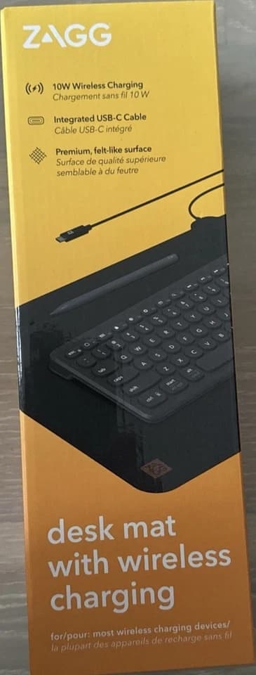ZAGG Black Computer Desk Mat with Wireless Charging, Built-In USB Port - image 1
