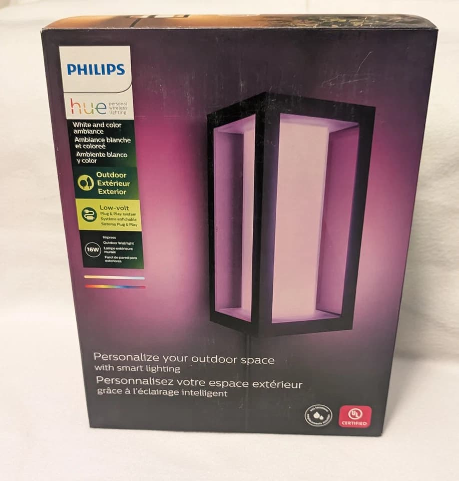 Philips Hue Impress Lantern Sconce Outdoor Wall Light Black - image 1