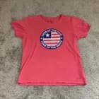 Life Is Good Crusher Tee Women’s Large Pink Graphic USA Patriotic - image 1