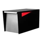 Modern Mailbox Post Mount - Black Gray Door Powder Coated Steel, Waterproof Box - image 1