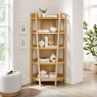 Bixby 71 Inch Corner Bookshelf in Oak - image 1